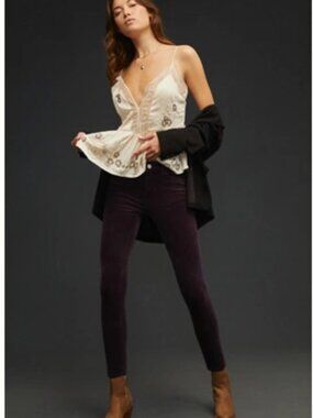 💜 Pilcro High-Rise Skinny Corduroy Pants - Eggplant 💜